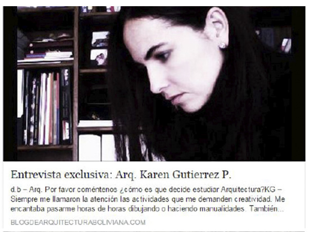 Entrevista exclusiva: Arq. Karen Gutierrez P.